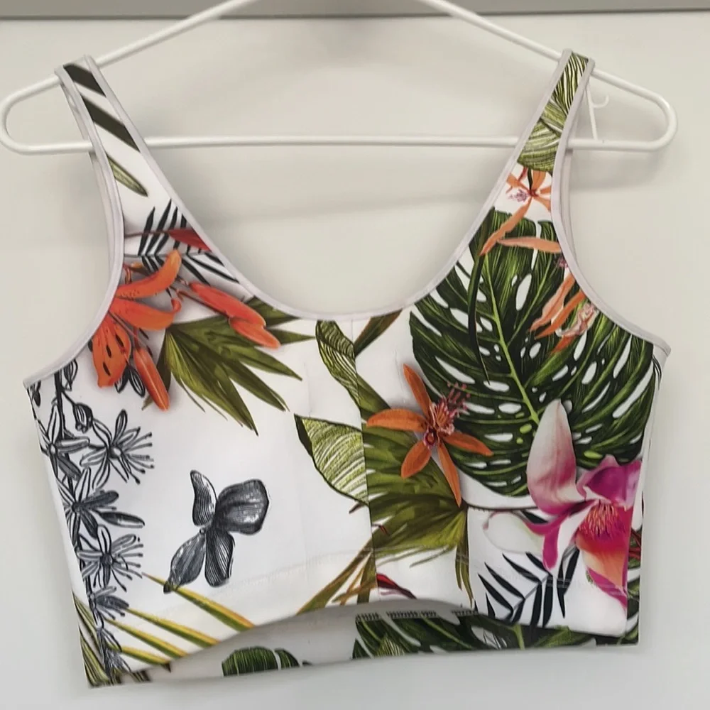 Clover Canyon Tropical Print Crop Top Small - Picture 2 of 4